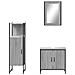 Set Mobili Da Bagno 3 Pz Grigio Sonoma In Legno Multistrato - Foto miniatura 4