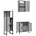Set Mobili Da Bagno 3 Pz Grigio Sonoma In Legno Multistrato - Foto miniatura 5