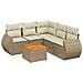 Set Divano Da Giardino 6 Pz Con Cuscini Beige In Polyrattan - Foto miniatura 2
