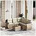 Set Divano Da Giardino 6 Pz Con Cuscini Beige In Polyrattan - Foto miniatura 1