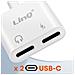 Adattatore Da Usb-c A 2x Usb-c Audio E Carica Rapida Power Delivery, Bianco - Foto miniatura 4