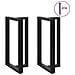 Gambe Tavolo Bar A Forma T 2 Pz Nero 60x35x(100-101) Cm Acciaio - Foto miniatura 3