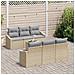 Set Divano da Giardino a 7 Pezzi con Cuscini Beige Polyrattan - Foto miniatura 3