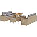 Set Divano Giardino  9 Pezzi con Cuscini Beige Rattan Poliacacia, Set Pranzo Giardino  3 Pezzi con Cuscini Beige Rattan Poliacacia - Foto miniatura 1