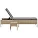 Lettino Prendisole con Tavolo e Cuscino Beige in Polyrattan - Foto miniatura 5
