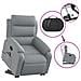Poltrona Alzapersona Massaggi Elettrica Grigio Chiaro Tessuto - Foto miniatura 5