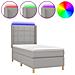 Letto a Molle Materasso e LED Grigio Chiaro 80x200 cm Tessuto - Foto miniatura 1