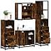 Set Mobili da Bagno 4 pz Rovere Fumo in Legno Multistrato - Foto miniatura 2