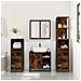 Set Mobili da Bagno 4 pz Rovere Fumo in Legno Multistrato - Foto miniatura 3