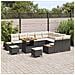 Set Divano da Giardino con cuscino 12 pcs Nero Poly Rattan - Foto miniatura 3