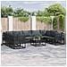 Set Divano da Giardino con cuscino 9 pcs Nero Alluminio - Foto miniatura 2