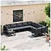 Set Divano da Giardino con cuscino 9 pcs Nero Alluminio - Foto miniatura 3