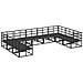 Set Divano da Giardino con cuscino 9 pcs Nero Alluminio - Foto miniatura 4