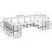 Set Divano da Giardino con cuscino 9 pcs Nero Alluminio - Foto miniatura 8