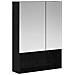 Mobiletto per specchio da bagno Rovere Nero 50 x 14,5 x 70 cm - Foto miniatura 1