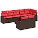 Set Divano da Giardino 9 pcs Marrone polyrattan - Foto miniatura 1