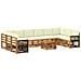 Set di divani da esterno con cuscino 8 pcs Naturale e Crema - Foto miniatura 1