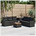 Set di divani 8 pz Nero Rattan sintetico e Acciaio - Foto miniatura 7
