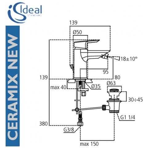 Ceramix New A6545aa Miscelatore Bidet Monoforo - Foto 2