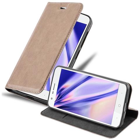 Custodia Compatibile Con Zte Blade V8 Mini In Bruno Caffè - Coperchio Protettiva Con Chiusura Magnetica, Funzione Stand E Tasca Per Le Carte - Foto 1
