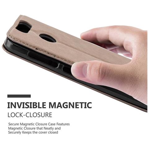 Custodia Compatibile Con Zte Blade V8 Mini In Bruno Caffè - Coperchio Protettiva Con Chiusura Magnetica, Funzione Stand E Tasca Per Le Carte - Foto 5