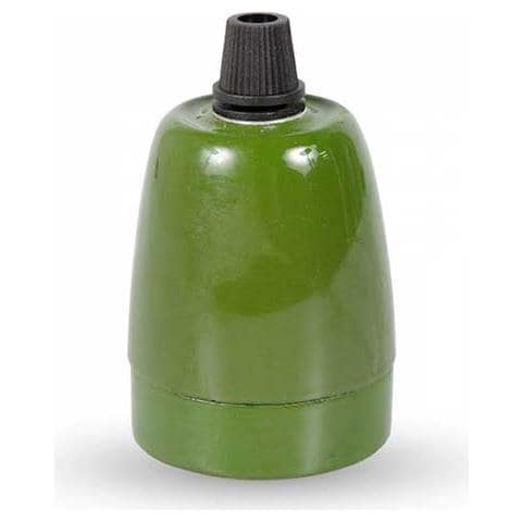 V-tac Vt-799 Portalampada In Porcellana Ø47mm Per Lampadine E27 Ip20 Verde - Sku 3797 - Foto 1