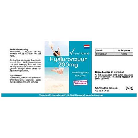 Acido Ialuronico 200mg - 180 Capsule - Vegan - Altamente Dosati - Foto 2