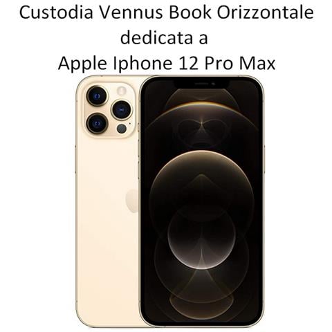 Custodia Book Orizzontale Sensitive Case Per Apple Iphone 12 Pro Max Black - Foto 2