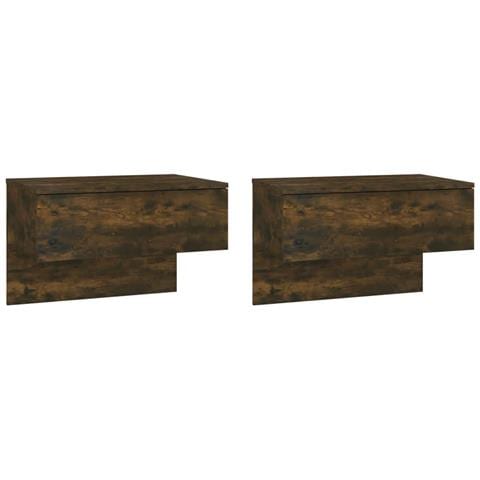Comodini a Muro 2 pz Rovere Fumo - Foto 1