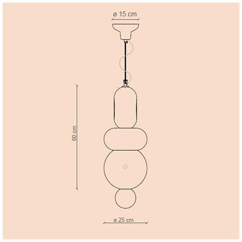 Sospensione Vintage Decò Bumbum 3 Elementi Ceramica Gialla E Arancio 1 Luce E27 - Foto 6