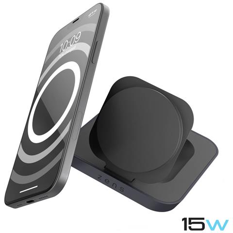 Caricatore Wireless Magnetico Magsafe 2 In 1 Per Iphone E Airpods, Nero - Foto 2