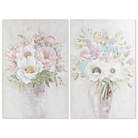Quadro Dkd Home Decor Vaso 80 X 3 X 120 Cm Shabby Chic (2 Unità) - Foto 1