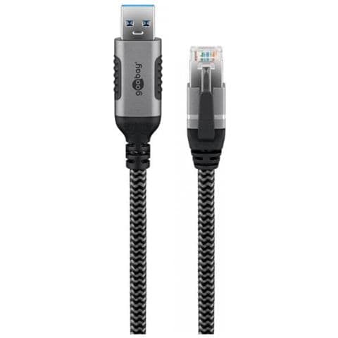 Adattatore 70695 dei Cavi USB-A 3.0 a RJ45 / 15m / Colore Nero /Argento - Foto 2