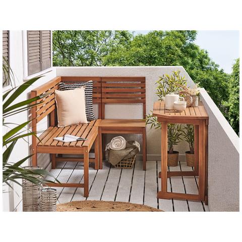 Set Di Panchine Da Balcone In Legno Di Acacia Treia - Foto 1
