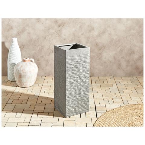 Vaso Da Fiori Argilla Grigio Tortora 26 X 26 X 60 Cm Dion - Foto 1