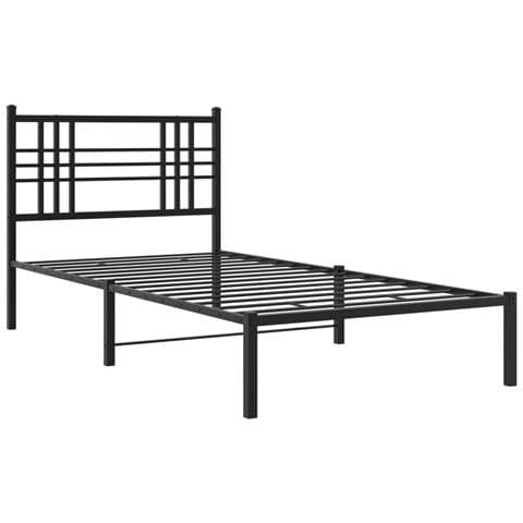 Giroletto Con Testiera In Metallo Nero 90x190 Cm - Foto 2