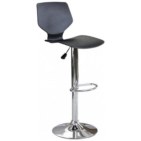 Sgabello Da Interno Con Struttura In Acciaio Regolabile E Seduta In Polipropilene High Stool - Black - Foto 1