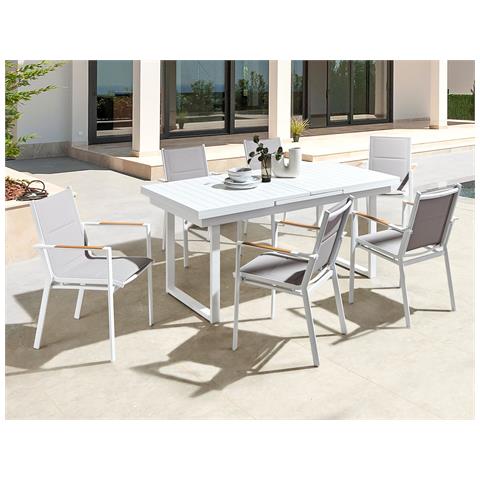Set Da Giardino Alluminio Grigio 6 Posti Valcanetto /busseto - Foto 1