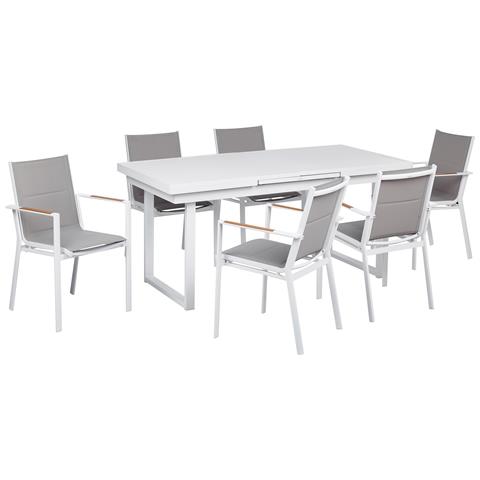 Set Da Giardino Alluminio Grigio 6 Posti Valcanetto /busseto - Foto 2