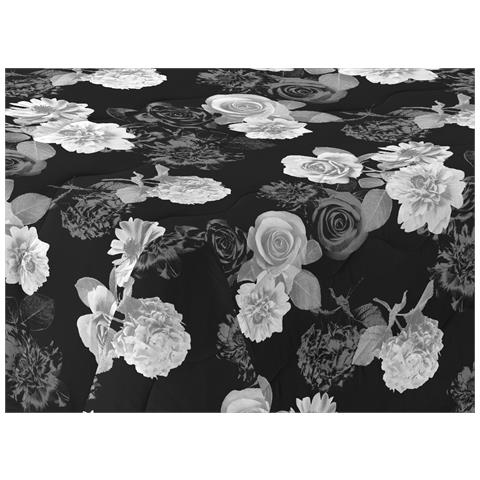 Trapunta Piumone Letto Invernale Imbottita 300gr Scaldanotti Matilde 2 Piazze Nero - Foto 2