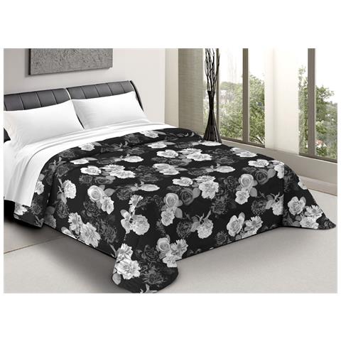 Trapunta Piumone Letto Invernale Imbottita 300gr Scaldanotti Matilde 2 Piazze Nero - Foto 1