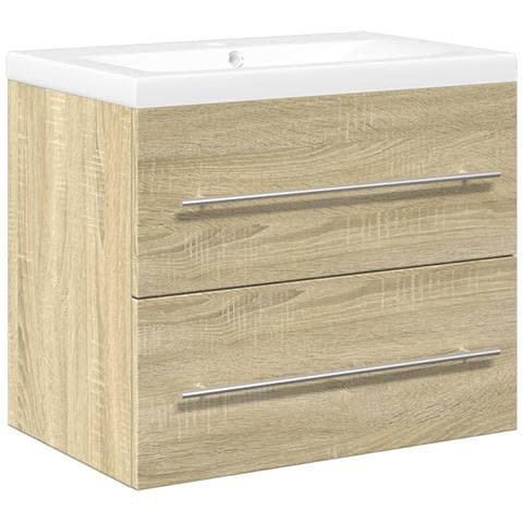 Set Mobili Da Bagno 2 Pz Rovere Sonoma In Legno Multistrato - Foto 2