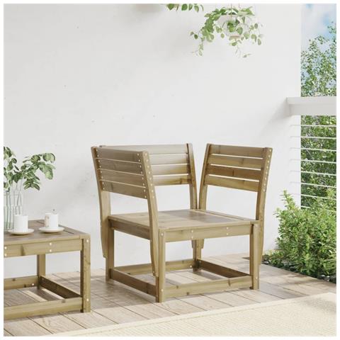 Sedia Da Giardino In Legno Di Pino Impregnato - Foto 3