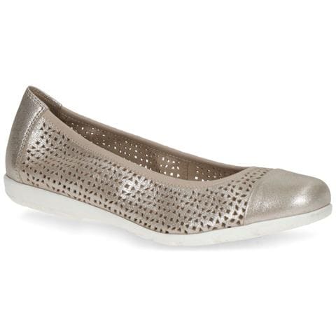 Taupe Sue Met Casual Closed Ballerinas Ballerine Pelle Scarpe Donna Oro Eu 36, 9-22151-20-354 - Foto 1