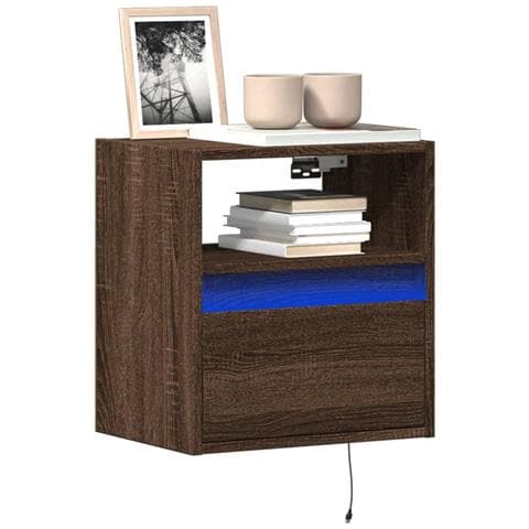 Mobili TV a Parete con Luci LED 2pz Rovere Marrone 41x31x45 cm - Foto 10
