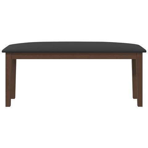 Panca 110 cm Marrone in Legno Massello di Hevea - Foto 10