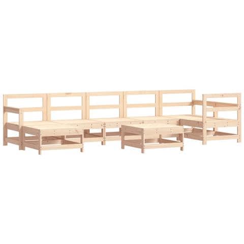 Set Salotto Da Giardino 8 Pz In Legno Massello Di Pino - Foto 2