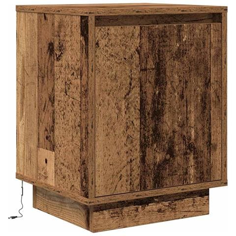 Comodino Con Luci Led Legno Antico 38x34x50 Cm - Foto 3
