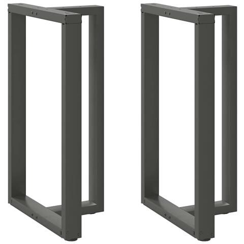 Gambe Tavolo Bar A T 2 Pz Antracite 60x35x(100-101) Cm Acciaio - Foto 1