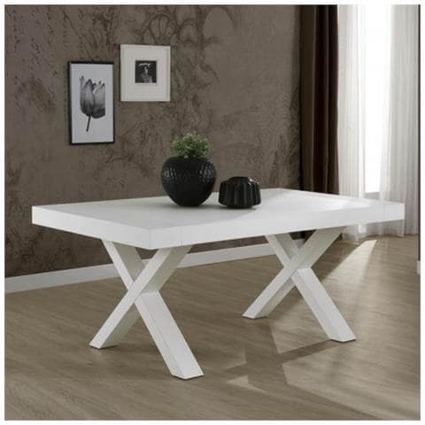 Tavolo Allungabile Gondar 160x90 Bianco Larice - Foto 1